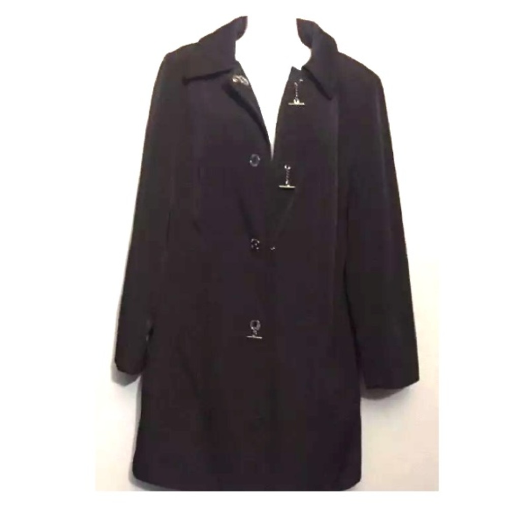 Anne Klein Turnkey Trench Coat Dress Jacket